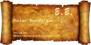 Beier Boróka névjegykártya